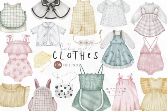 Download Watercolor Baby Girl Clothes Clipart,PNG - Premium Resources