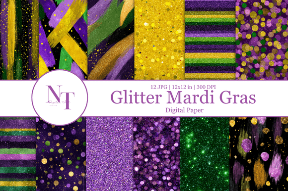 Download Mardi Gras Digital Paper - Premium Resources