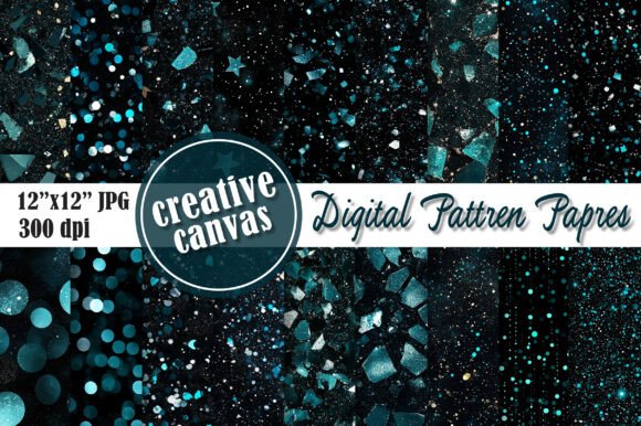 Download Teal Glitter Digital Paper Bundle - Premium Resources